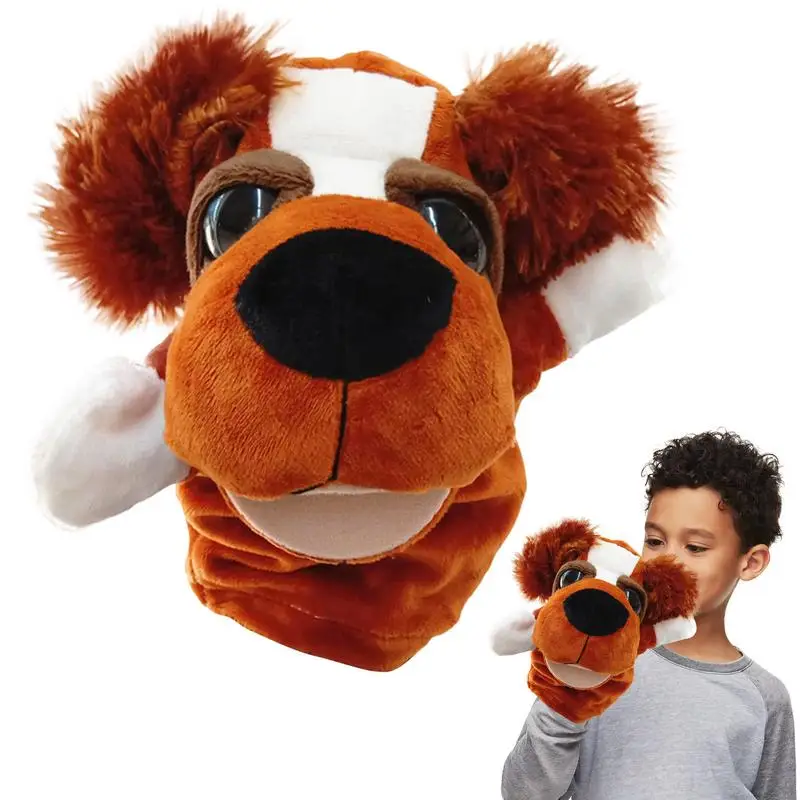 

Hand Puppets Kids Toys Plush Animal Movable Open Mouth Dog Hand Puppets Doll Family Storytelling Role-playing Finger Toys gifts