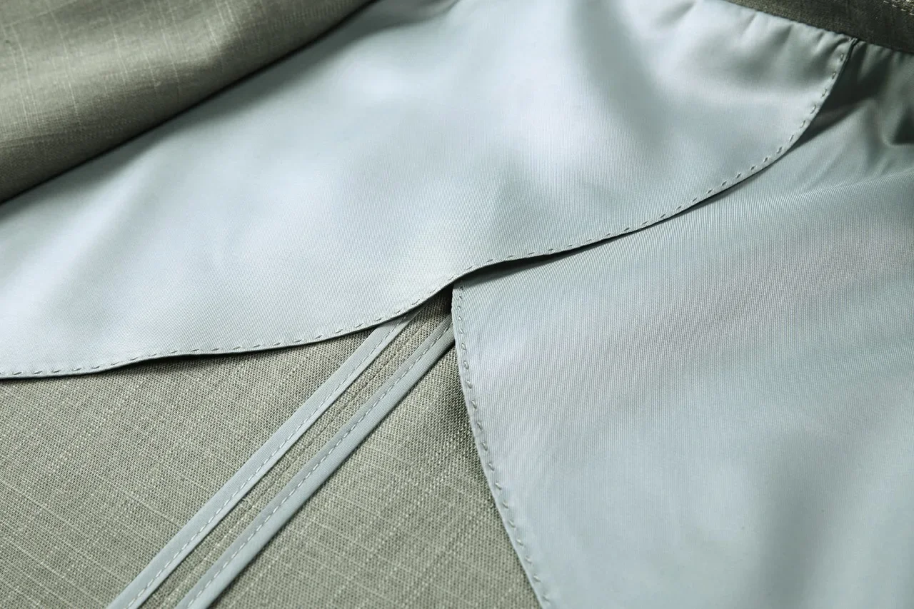 Herren Leinen Blazer Leichte Sommerjacke Unstrukturiert Smart Casual Atmungsaktiv Kühlend Lyocell Resort Stil Stiller Luxus Eleganter Mantel Sonnenschutz Urlaub Strand Viskose Mischung Oberbekleidung Büro Reise Freizei – Detail 18