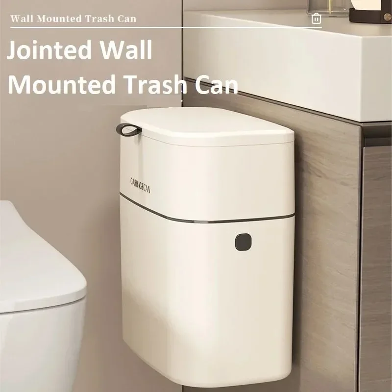 10L Wall Mounted Hanging Trash Bin For Kitchens Cabinet Door With Lid Kitchen Trash Bins Garbage Can Counter Bins Trash Can