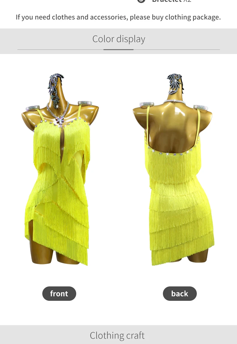 Ballsaal-Tanzkleid Party-Latin-Kostüm Sexy Wettbewerbskleidung für Damen Abendgarderobe 2026 Mädchen Fransen-Jumpsuit Samba-Tanzkleidung Rock – Detail 5