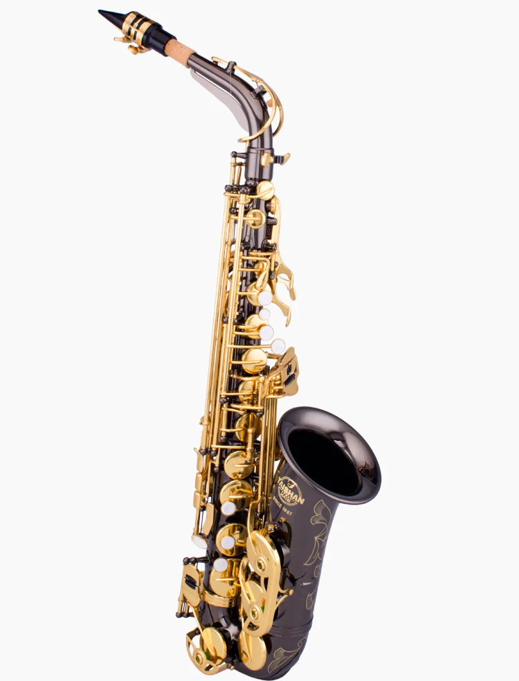 Eb Alto Saxophone Brass Black Nickel Gold Lacquer Finish Easy Install Wind Instrument for Examination Professional Playing