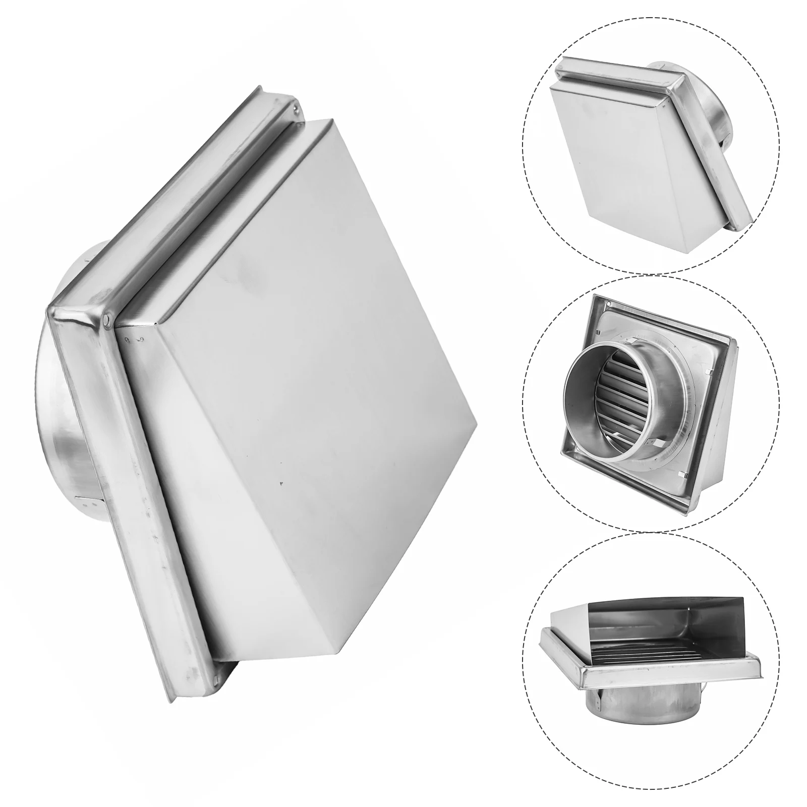 

Stainless Steel Air Outlet External Wall Rain Hat Metal Cover Wall Air Vent Outlet Exhaust Grille Wall Ceiling Air Vent Useful