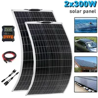 PET 18V 300W(#100W) Solar Panel Charge 12V Battery Protable Flexible Solar Cells Battery Charger for Camping Car RV Mobile Phone