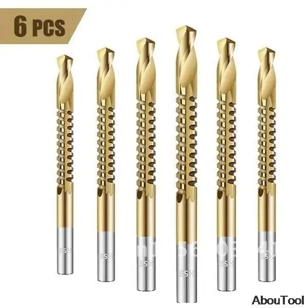 6pcs/set Spiral Screw Metric Composite Tap Drill Bit Set Cobalt Drill Bit Twist drill bit set multi function metal special