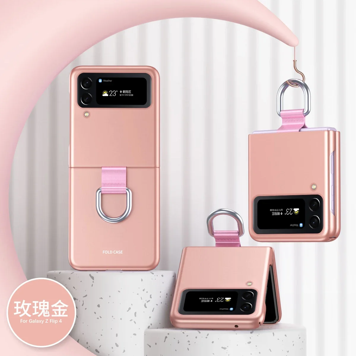 Anti-Fingerprint PC Matte Fitted Case for Samsung Galaxy Z Flip 3 6 5 Flip6 Flip5 Flip4 Flip 4 5G Flip3 Anti-Shock Cover Ring