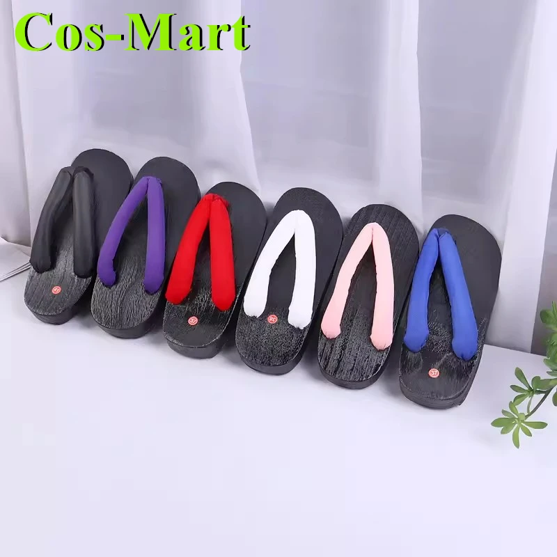 Cos-Mart Wood Shoes Cosplay High Quality Sandal Slipper Clogs With The Bell Unisex Daily Waer Best Selling Flat Clogs Anime Game