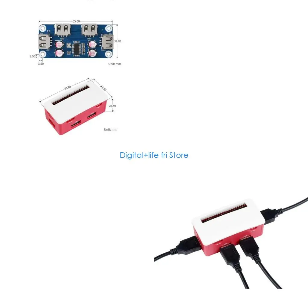 

E06D 2 Вт WH 3A 3B 3 Модель B 4 4B Плата USB-концентратора 4 порта USB 2.0 с разъемами Pogo Pin