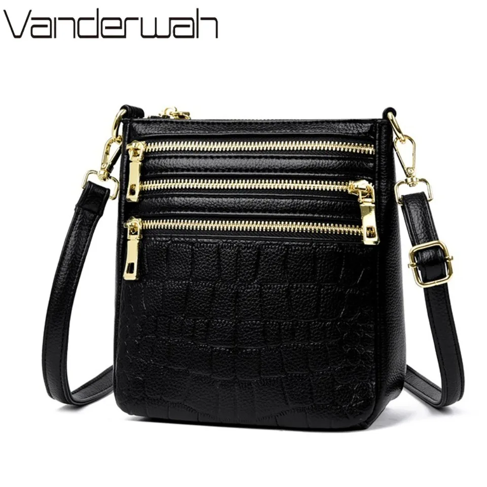 

Натуральная брендовая дизайнерская сумка через плечо с тремя молниями для женщин, сумки из мягкой искусственной кожи, высококачественные сумки через плечо Sac