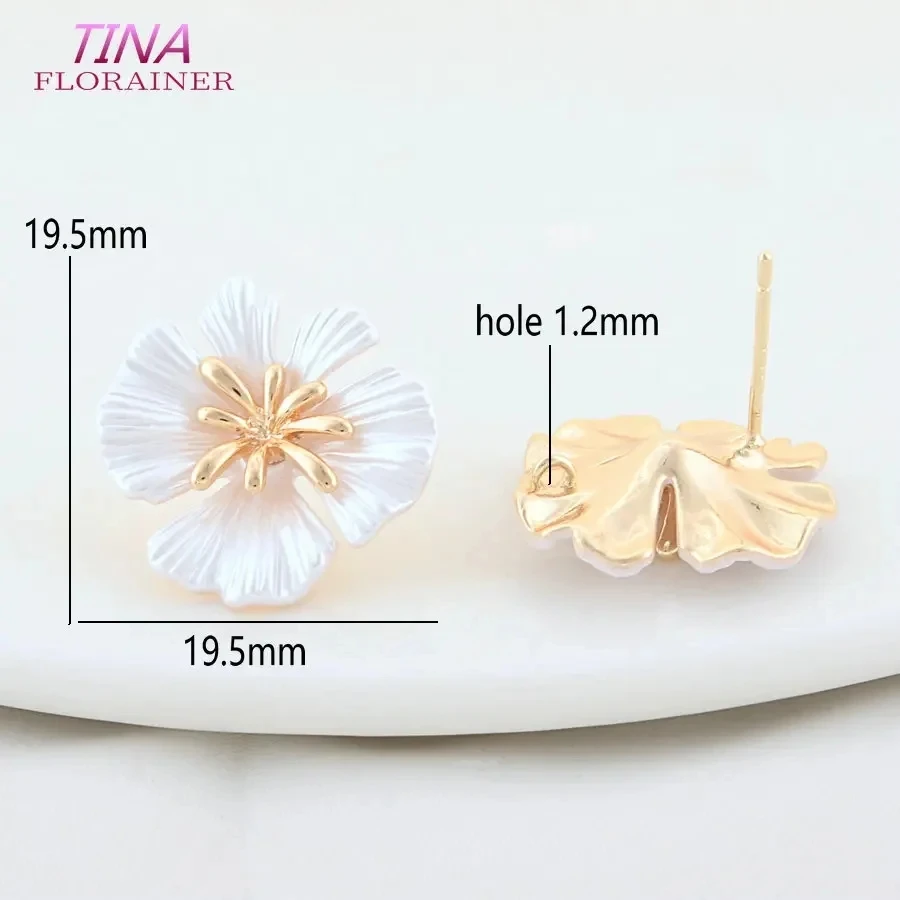 Earrings Pins Cubic Zirconia Stud 14K Gold Color Plated Brass with Zircon Jewelry Making Craft Earrings Findings  DIY for women
