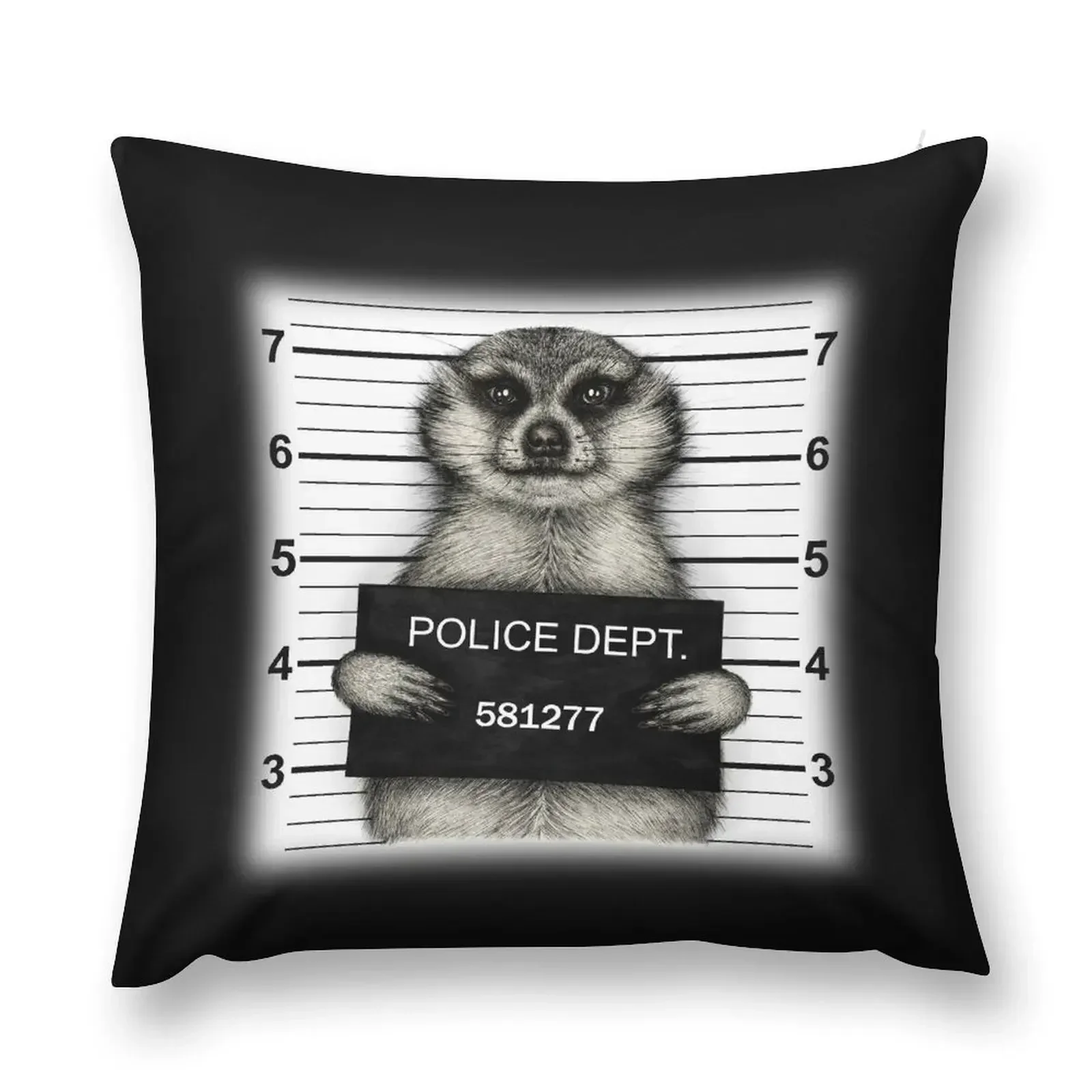 Meerkat Mugshot Throw Pillow Throw Pillow Christmas Pillow Christmas Covers Cases