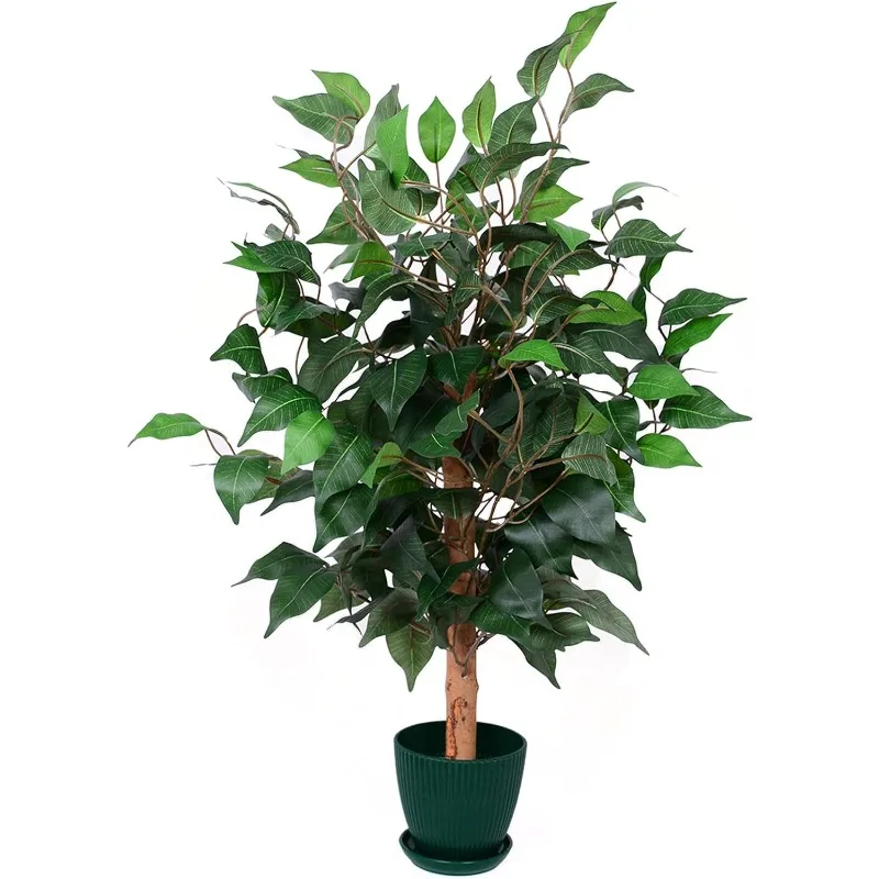 

2ft Ficus Tree Artificial, Natural Trunk, Realistic Silk Banyan Leaves, Artificial Trees, Plants Indoor，Gift for Mother