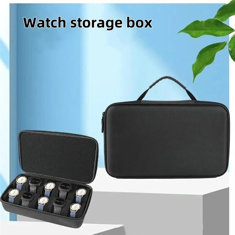 Kotak Penyimpanan Jam Tangan Baru--10 Slot, Kotak Perjalanan Jam Tangan Keras dengan Bantal Lembut, Organizer Display Jam Tangan
