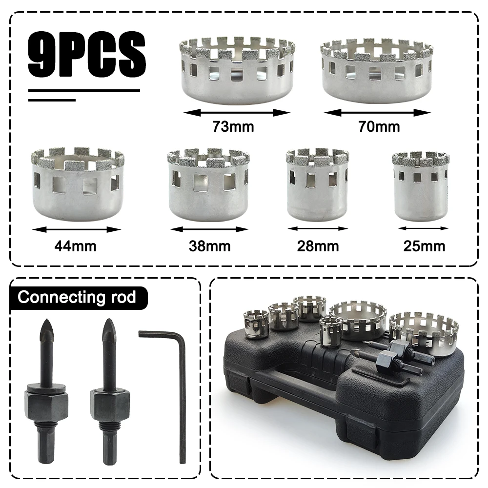Imagem -03 - Brocas Multi-tooth Revestidas de Diamante Serra Buraco Coroa de Perfuração Azulejo Mármore Cerâmica Ferramentas Elétricas 2573 mm Pcs