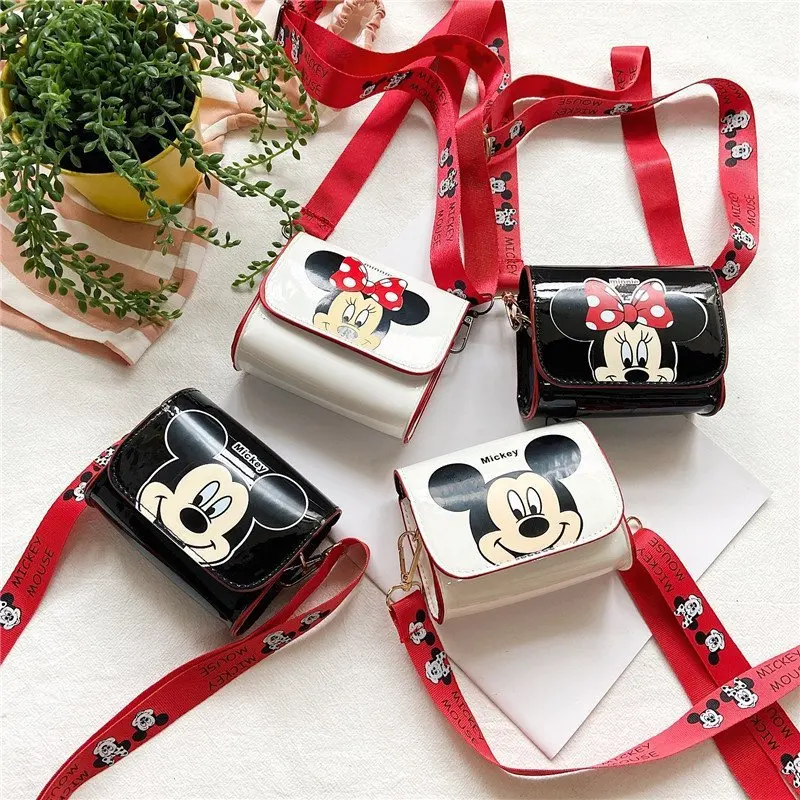 

Disney's New Minnie Shoulder Bag Cute Cartoon Crossbody Bag Trendy Boys and Girls Mini Square Bag Fashionable Coin Wallet