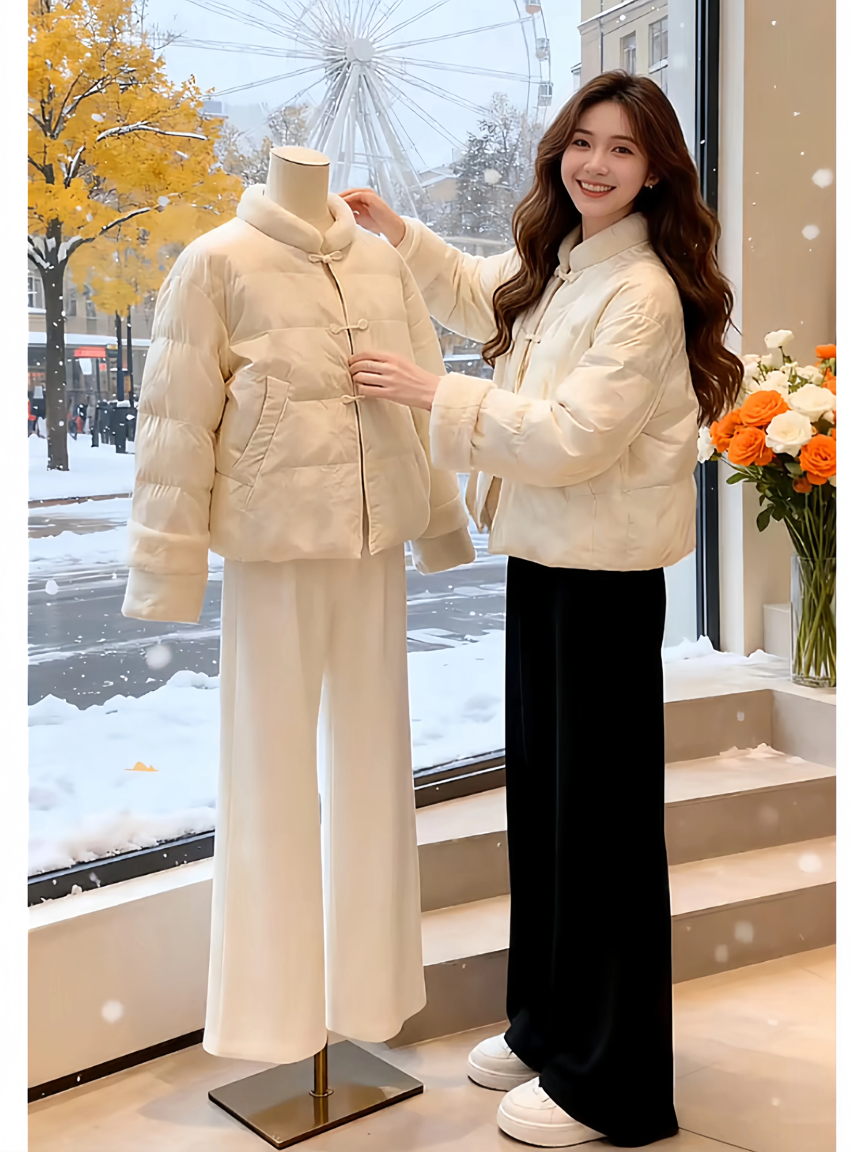 

New Chinese Style Cotton Jacket Women's Autumn Winter Vintage Temperament National Style Warm Cold Zen Style Warm Short Coat