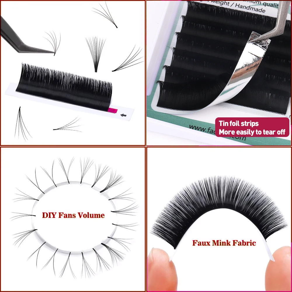 Fadvan Easy Fanningขนตาปลอมแต่งหน้าFaux CilsขนตาอาคารExtensions 0.05/0.07 Bloomingขนตา