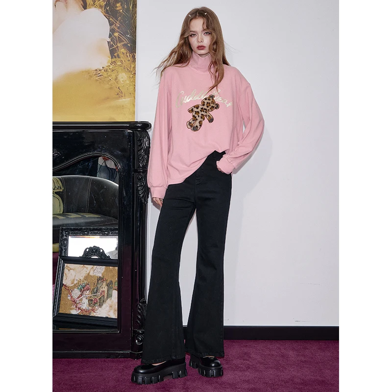 ELFSACK 2025 خريف جديد وصول Y2K كول الفاكهة طباعة المرقعة صالح كم كامل تي شيرت للمرأة