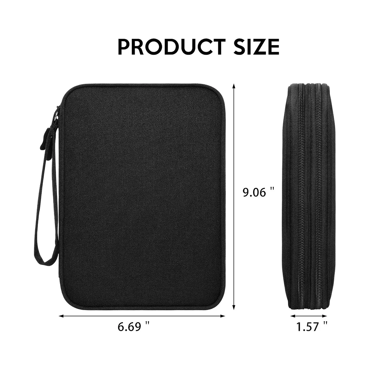 Electronics Organizer Travel, Travel Cord Organizer Case, Compact Electronics Accessories Bag - Black