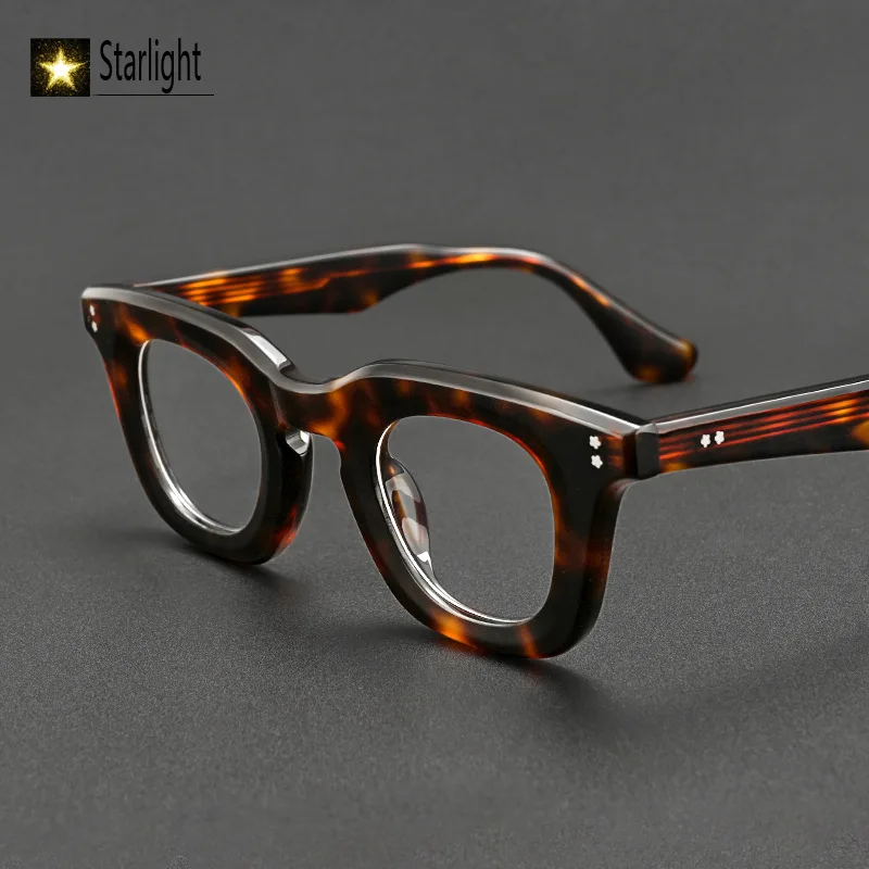 

2026 Thick Acetate Tortoise Glasses Frame Men Square Vintage Presbyopia Eyeglass Frames Women Man Reading Myopia Prescription