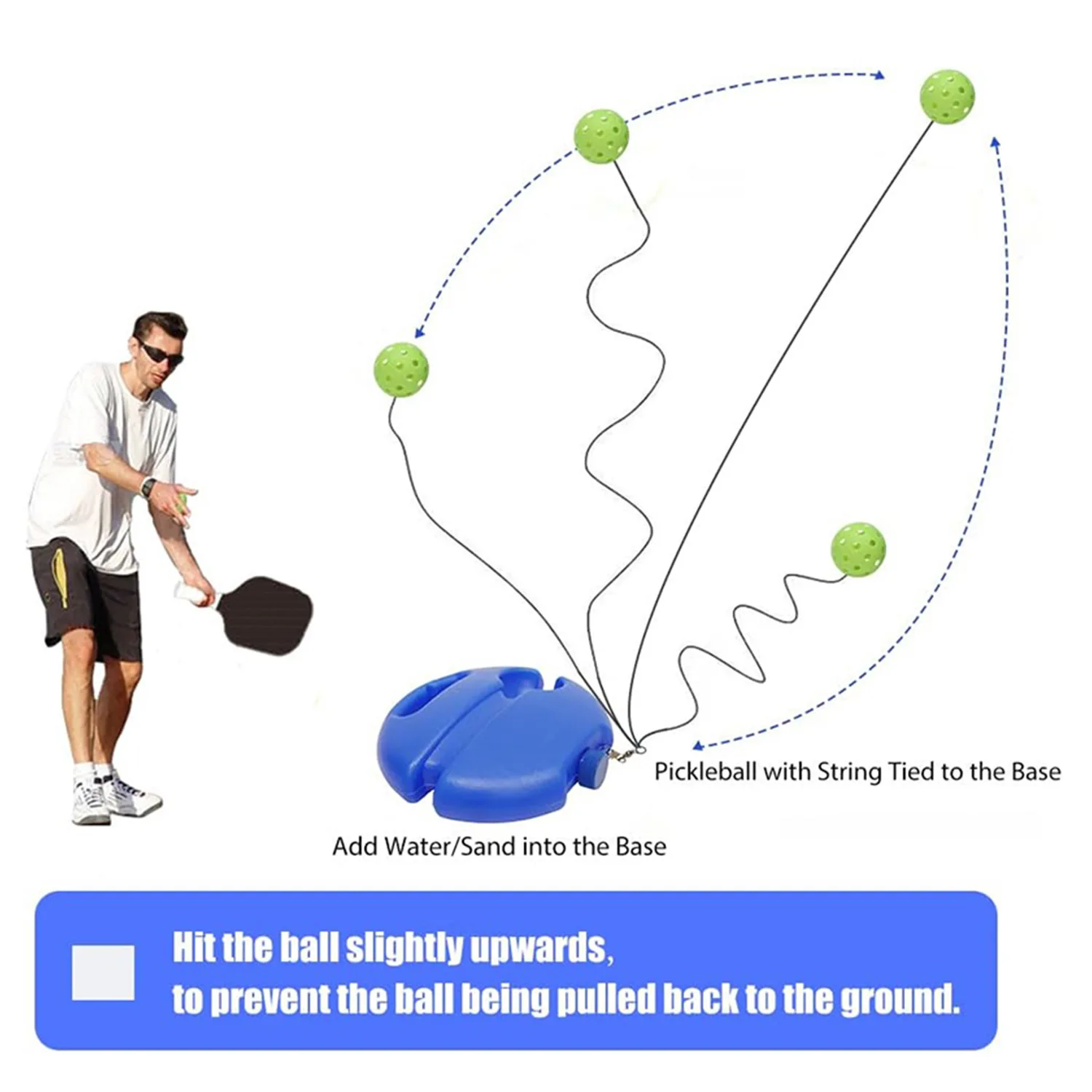 Pickleball Training Equipment For  2024 New Spring PE High-Density Rebound Agility Drill Set With Rope And 74MM Diameter