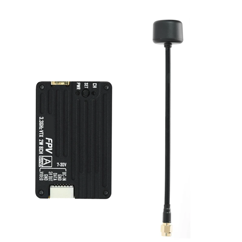 

3.3G 2W VTX+Antenna Kit 2000Mw 8CH Audio Video FPV Transmitter For RC FPV Drone Multi-Rotor