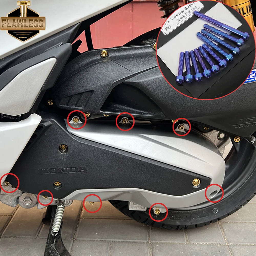FLAWLESSTI Gr5 Titanium Bolt For Honda PCX 160