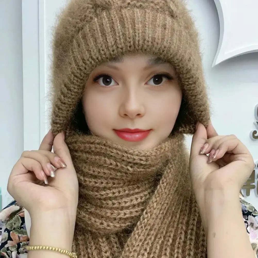 Soft Comfortable Winter Hat Scarf Hat Set Thermal Winter Headwear Elastic Comfortable Weather Accessories for Outdoor Activities