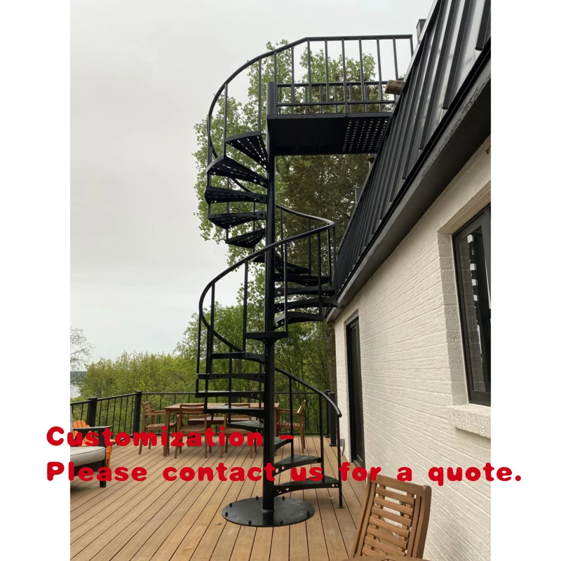 

custom.Staircase Design of Powder Coating Black Exterior Modern Customized Stairs From Foshan