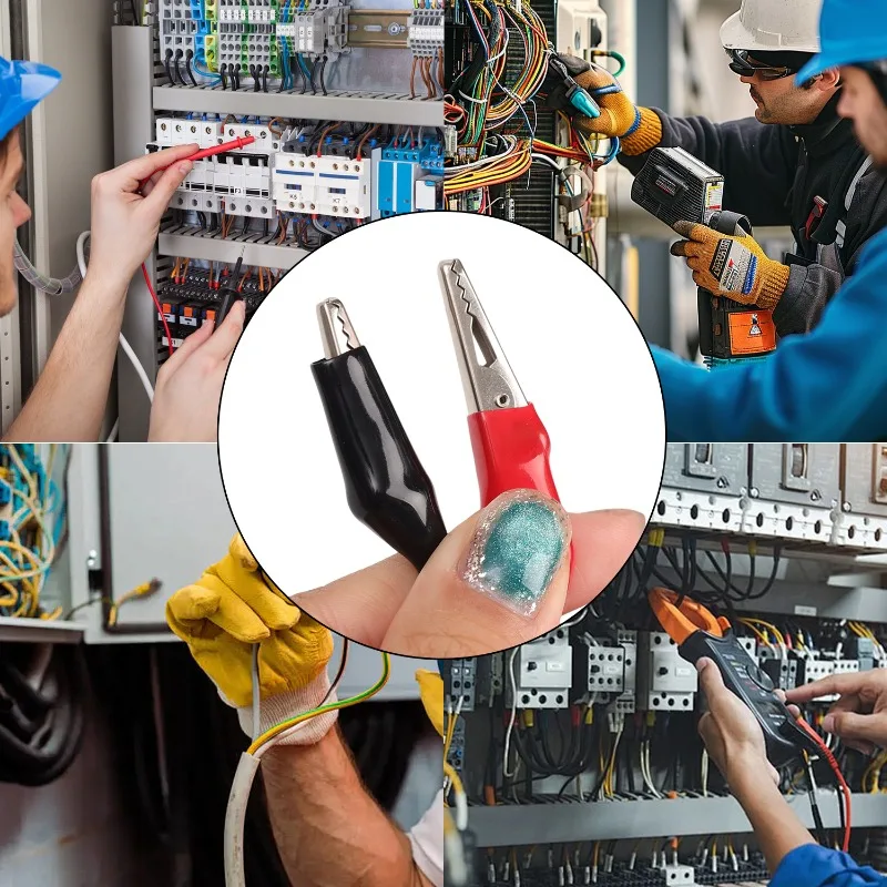 10/1Sets Alligator Clips Electrical Test Leads Dual Ended Crocodile Clips Jumper Wires for Circuit Connection Electrical Testing