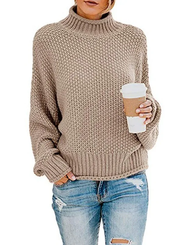 เสื้อสเวตเตอร์ลำลองทรงหลวมสีสันสดใส ผ้าโพลีเอสเตอร์ สำหรับฤดูหนาว แขนยาว ความยาวปกติ