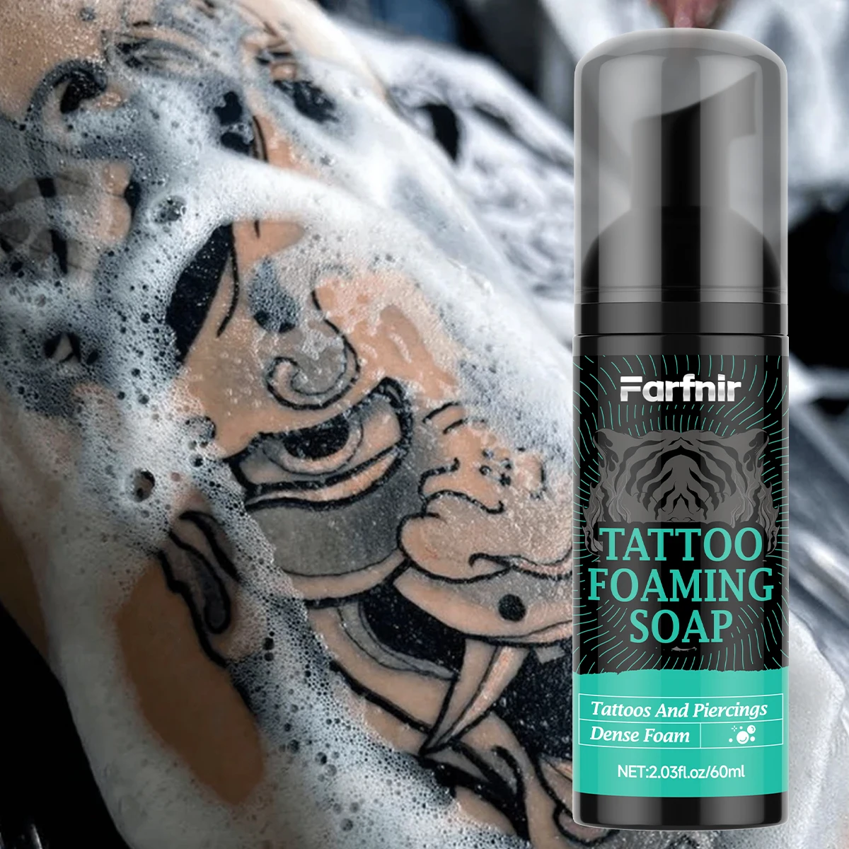 TATTOO FOAMING SOAP Rich creamy foam gently cleans tattoos, moisturizes, and brightens skin tone. Suitable for all skin types.