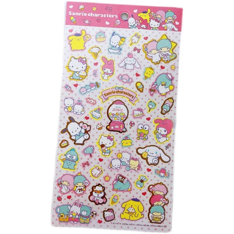 Sanrio Cartoon Bronzing Cute Sticker Decoration Yugui Dog Kulomi Sticker Notebook DIY Toys for Girls Lovely Kawaii Gift