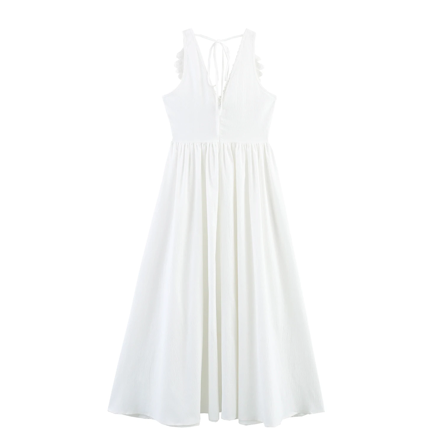 Ele Pure Color V-Ne Svel Hem Trimmed Maxi Dr Autumn New Sle Women's Faion Design JNLEAOG High Waist A-Line...