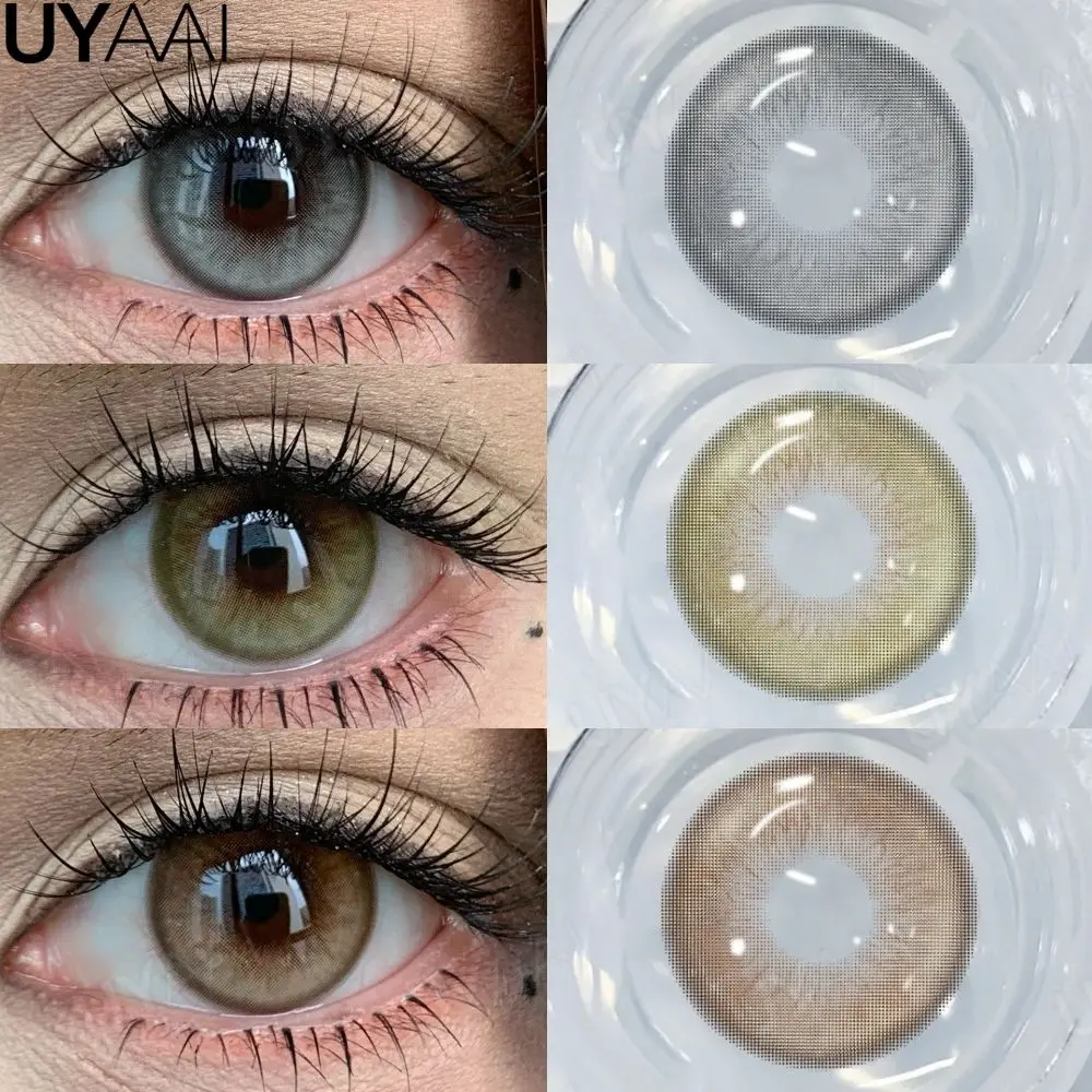 Lentes de Contacto de Color UYAAI NUEVAS, Lentes de Contacto de Color Natural para Maquillaje, Pupilas de Color Negro, Lentes de Contacto Naturales, Lentes de Color Azul