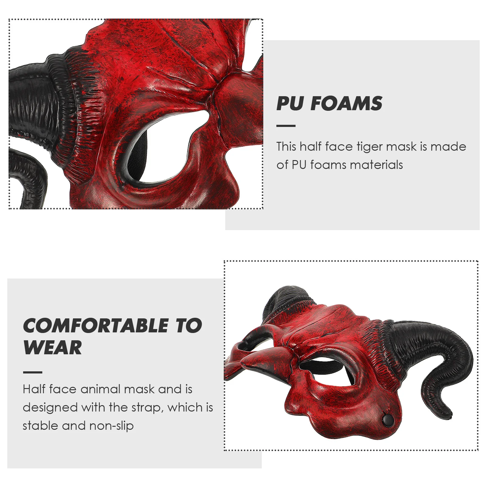 Klauw Duivel Half Gezichtsmasker voor Halloween Carnaval Pasen Cosplay Party Fun Eng Spookachtig PU Comfortabel Nieuwigheid Cadeau Horror