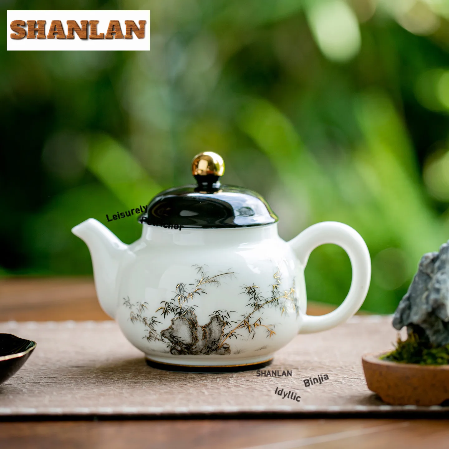 250 مللي Taihu حجر الخيزران اليشم الخزف إبريق الشاي اليابانية الشاي Infuser وعاء الشاي تمرغ غلاية مع مرشح Teaset لوازم الحلي #5