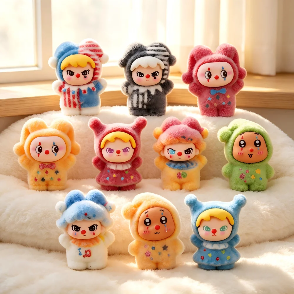 New Flocked Standing Overalls Doll Cartoon Resin Micro Landscape Desktop Ornament Cute Joker Mini Decoration