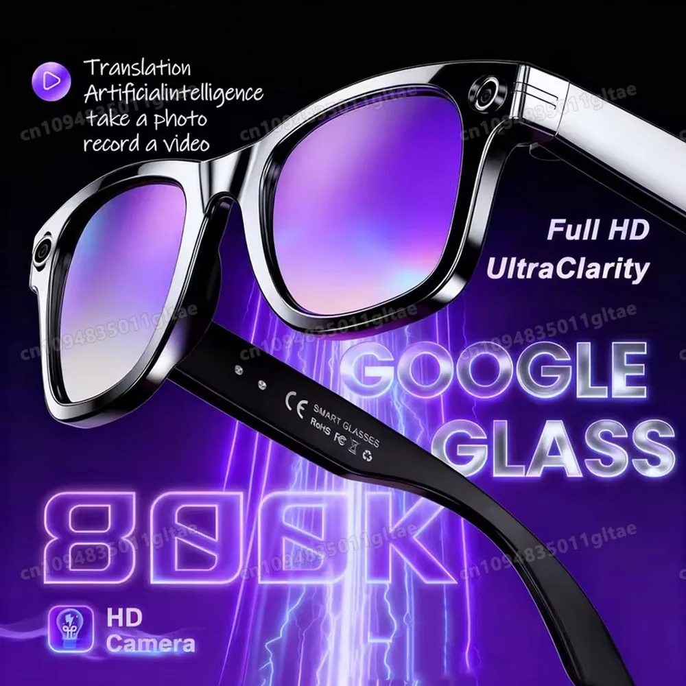 

2026New 4K AI Smart Glasses Photochromic HD Glasses Multifunctional Camera Bluetooth Call Voice Assistant Music Player Translate