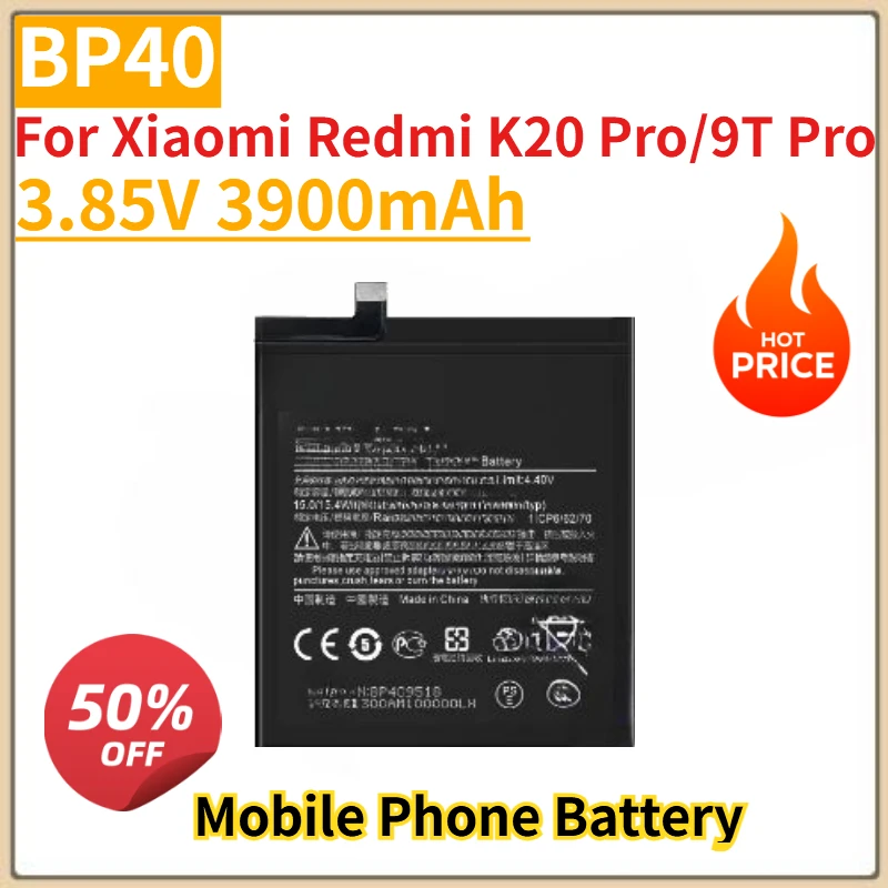 

High Quality New BP40 Replacement Battery 3.85V 3900mAh For Xiaomi Redmi K20 Pro/9T Pro