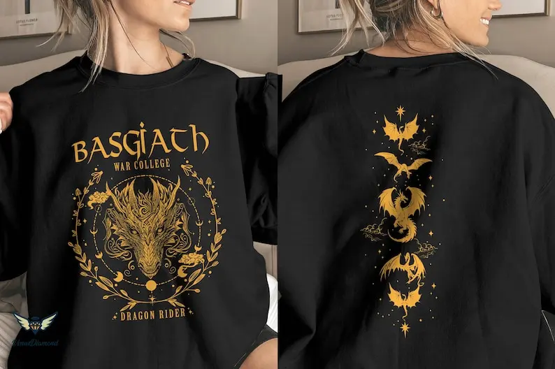 Basgiath War College 2-Sided Sweatshirt, Fourth Wing Shirt, Dragon Rider Shirt, Fourth Wing Sweatshirt Hoodie Stylish Sweater