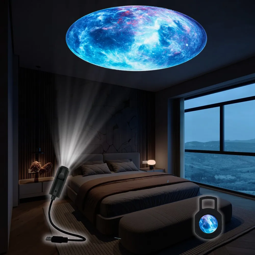 LED Starry Night Light Halloween Projection Light, Terrifying, Dreamy Planet, Starry Sky Atmosphere, Wall Decoration Atmosphere