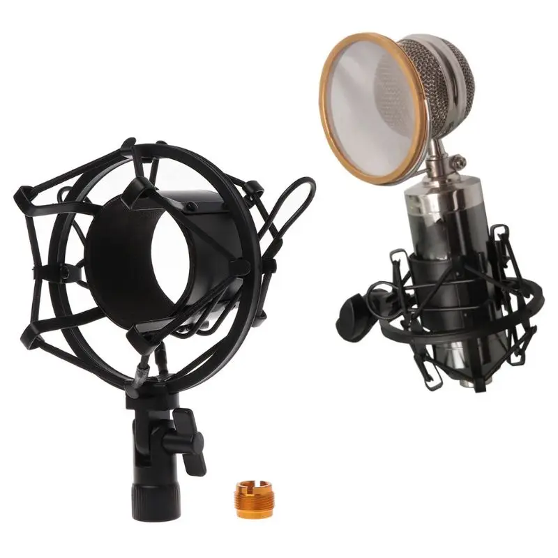 Universal 50mm Microphone Shock Mount for 48mm-54mm Diameter Condenser Mic Durable Microphone Shokproof Bracket Rack