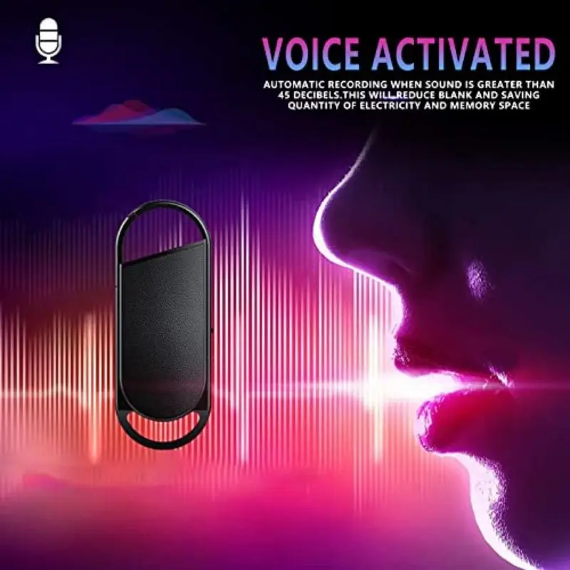 เครื่องบันทึกเสียง USB 32GB แบบพวงกุญแจเครื่องอัดเสียงขนาดเล็กเครื่องบันทึกเสียงแบบมืออาชีพแฟลชไดร์ฟ MP3บันทึกเสียงดิจิตอล