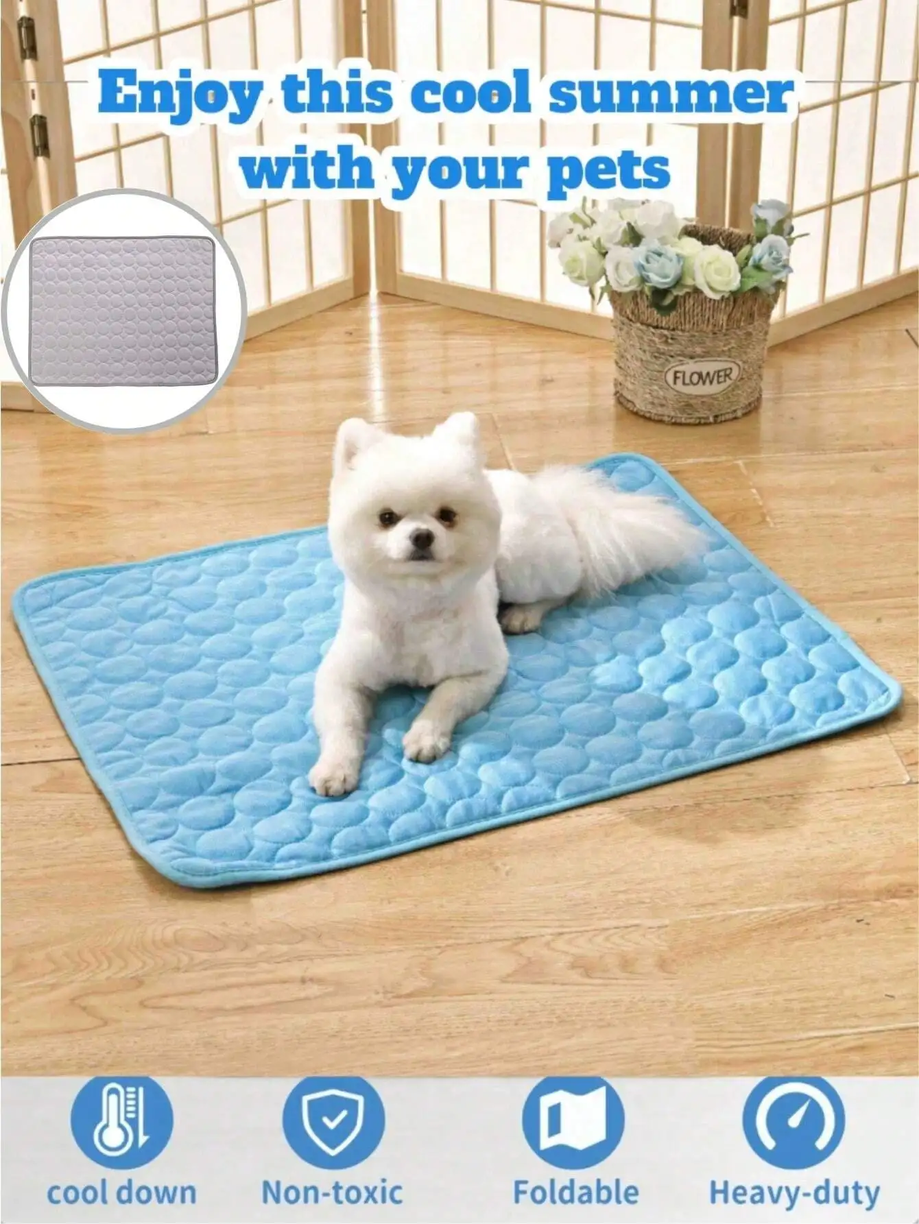 Dog Cooling Pad, No Need To Freeze Or Refrigerate This Cool Pet Mat For Cats - Keep Your Pets Cool, Washer Washable, In Multiple