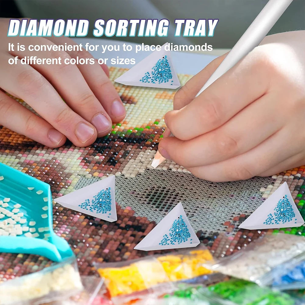 22 قطعة قلم رصاص من حجر الراين الشمعي مع مبراة ملاقط وألواح مثلثة أدوات التقاط كريستالية للرسم الماسي #2