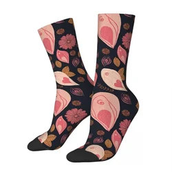 Vulva Flower Pattern Socks Harajuku Sweat Absorbing Stockings All Season Long Socks Accessories for Man's Woman's Gifts