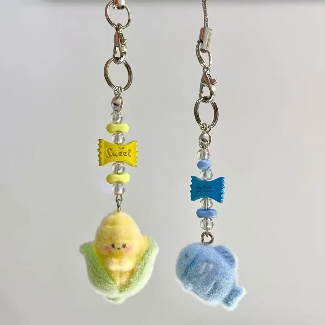 

Ziyu TianXuning Handmade cute corn fish mobile phone chain rescue bag hanging decorations schoolbag cute creative cartoon mobile