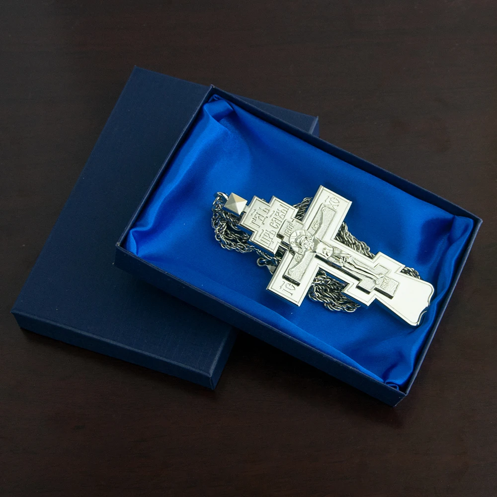 Colgante de cruz de Jesús ortodoxo, colgante de pecho de Pastor de Iglesia, suministros de Ritual religioso, collar de Cruz de oración de aleación