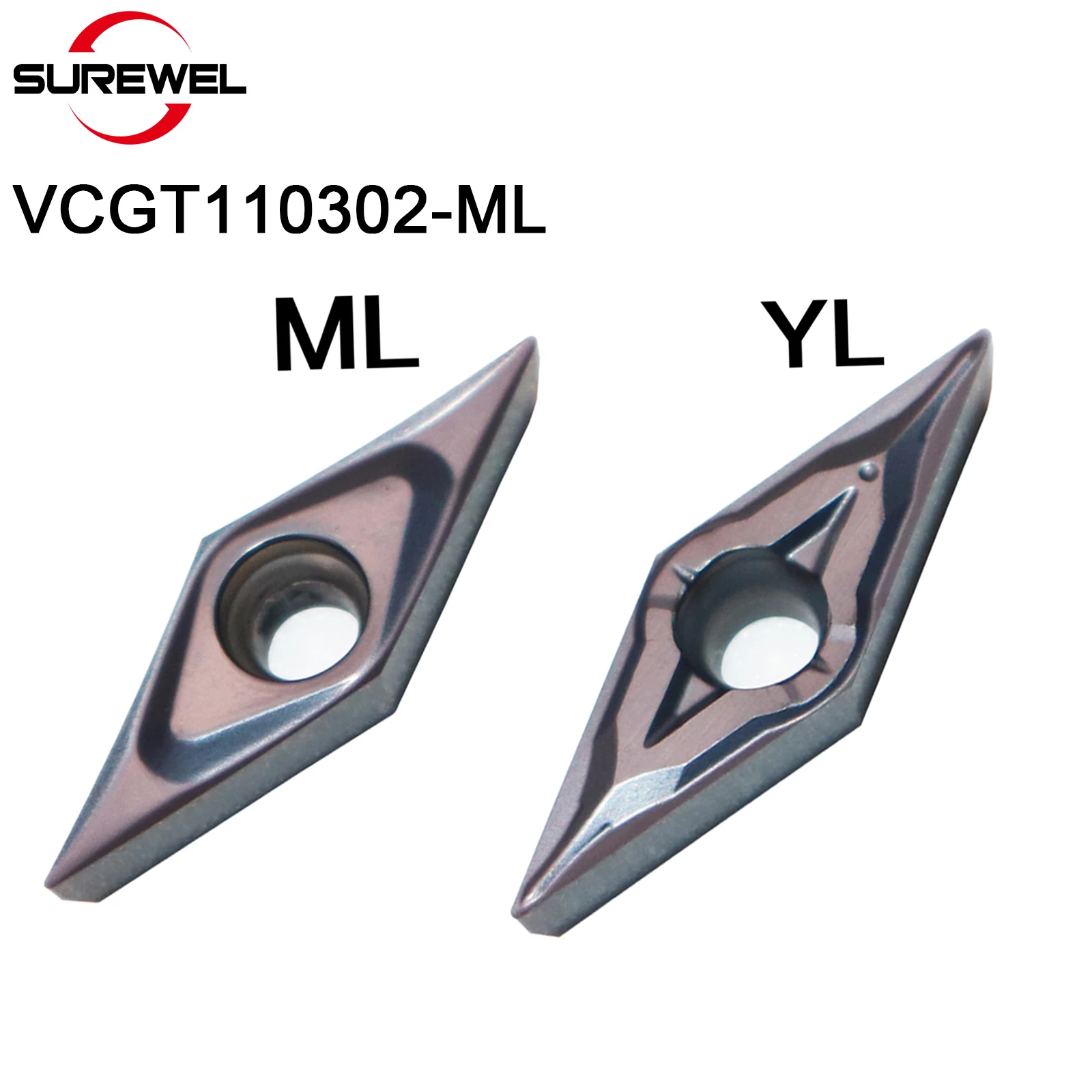 

VCGT110301 VCGT110302 VCGT110304 VCGT160401 VCGT160402 VCGT160404 ML YL Processing Steel and Stainless Steel Carbide Inserts