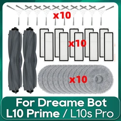 Compatible con los aspiradores robots Dreame L10 Prime / L10s Pro Cepillo principal lateral Filtro Hepa Paño de limpieza Pieza de repuesto Accesorios